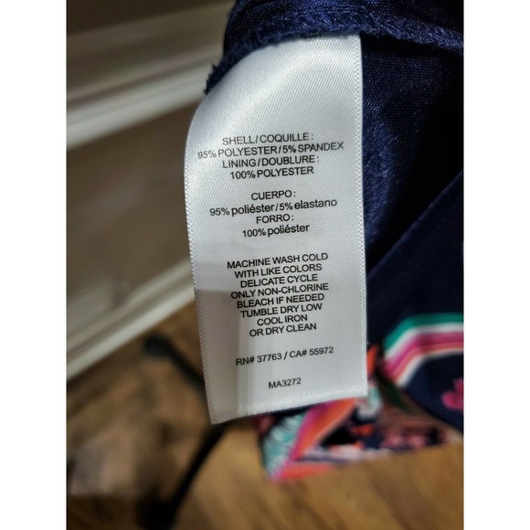 Laundry Women's Blue Polyester Long Sleeve Square Neck Knee Length Dress Size 10 - Picture 10 of 10